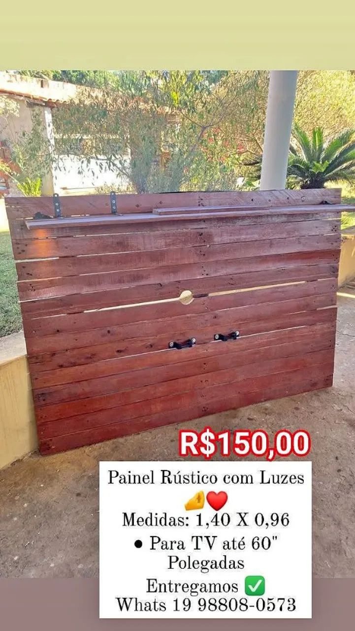 Painel Rústico com Luzes 