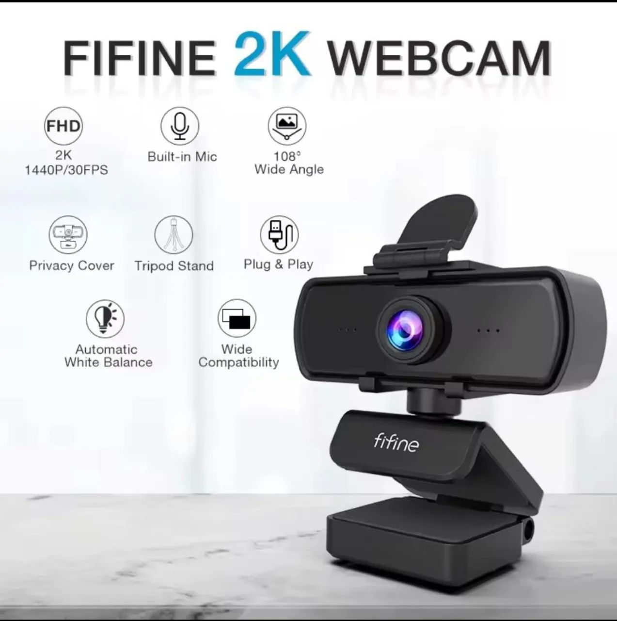 Camera Webcam Fifine K420 Full HD 1080p Microfone Embutido USB - Foto 2