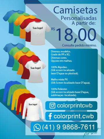 Color print camisetas personalizadas