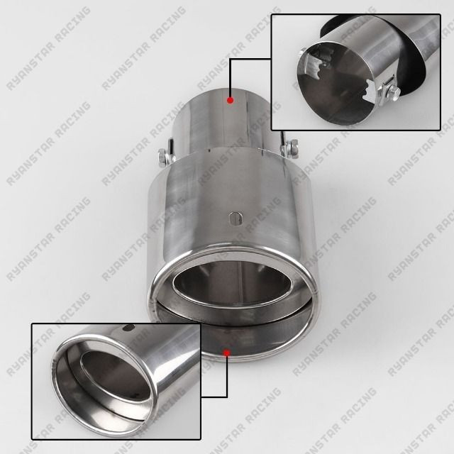 Ponteira De Escapamento Tuning Universal Aço inox - Descarga Reta - Foto 3