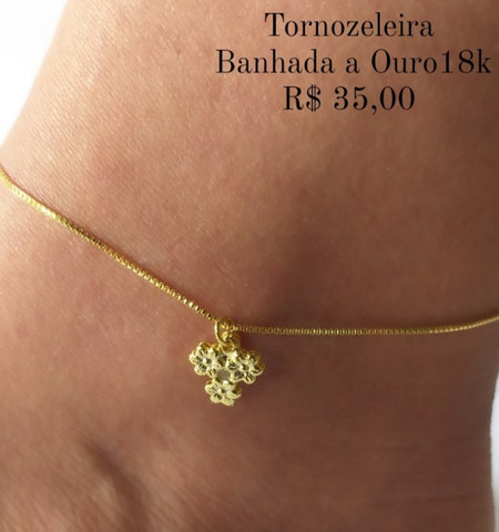 Tornozeleira Banhada a Ouro 18k - Foto 4