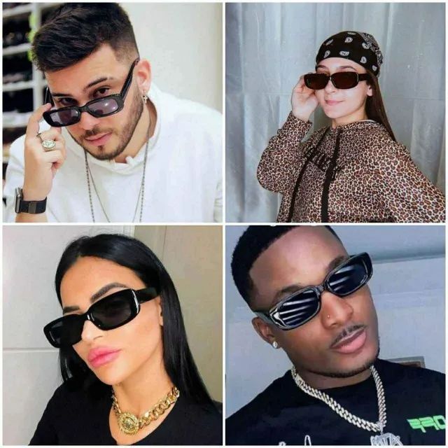 Óculos Retangular Retrô Blogueira Tik Tok Influencer Proteção UV400 - Foto 5