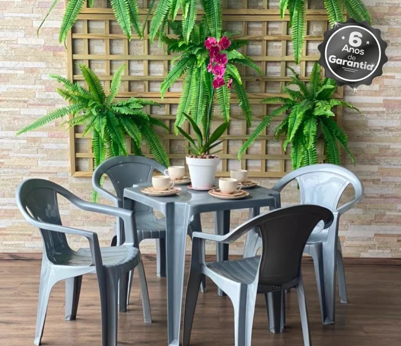 CADEIRA E MESA DE PLÁSTICO JOGO DE MESA PLÁSTICA ELEGANCE