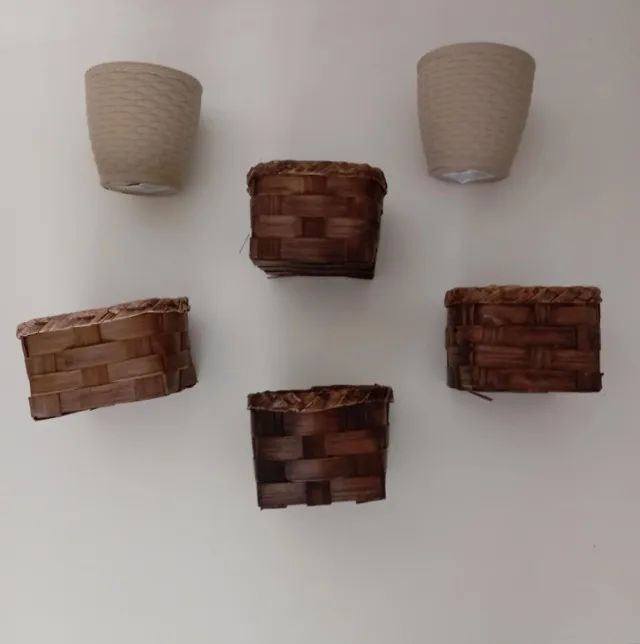 Kit de Cachepôs Rústicos 