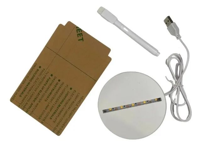 Luminária 3D de Escrever tipo Lousa, Acrílico + Caneta - Foto 5