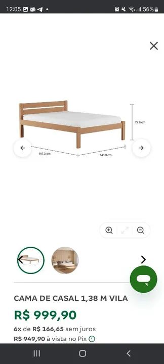 Cama de Casal 1,38m Tok&Stok - Foto 2