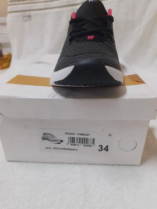 Tênis Adulto Fem | Marca It Shoes | Modelo Esporte Amortecedor Gel Academia Conforto  N°34