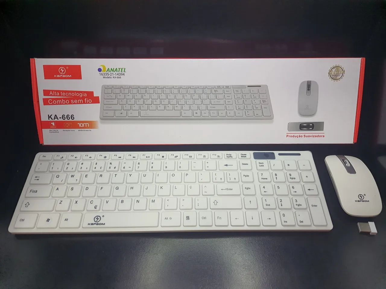 Kit Teclado e mouse sem fio branco - Foto 2