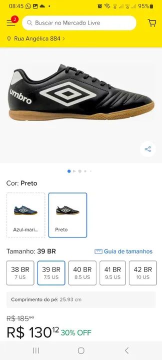 Chuteiras Umbro Futsal - Tamanho 39 - Foto 2