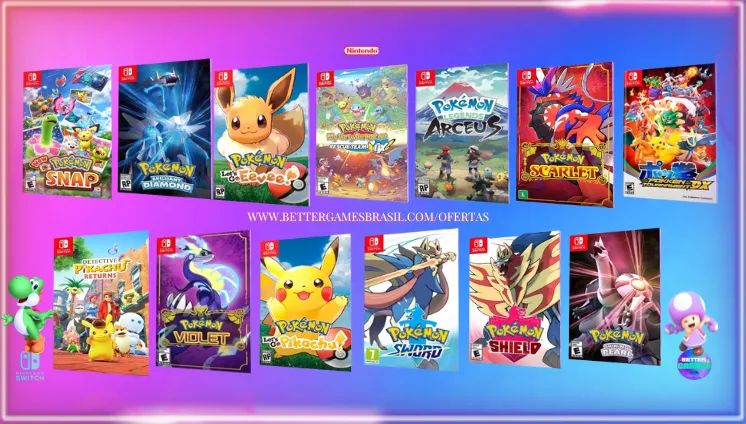 Pokemon Pikachus Violets Sword Eevee Pearl Arceus Diamond Scarlet Nintendo Legend Shields 