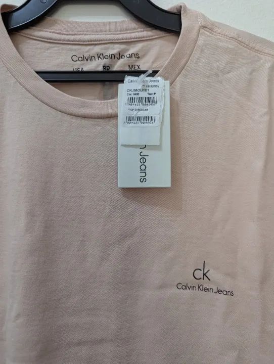 camiseta calvin klein rosa clara masculina - Foto 3