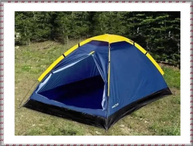 Barraca Mor para camping 3 pessoas azul amarelo 1,60 x 2,04 x 1,1 - Foto 3