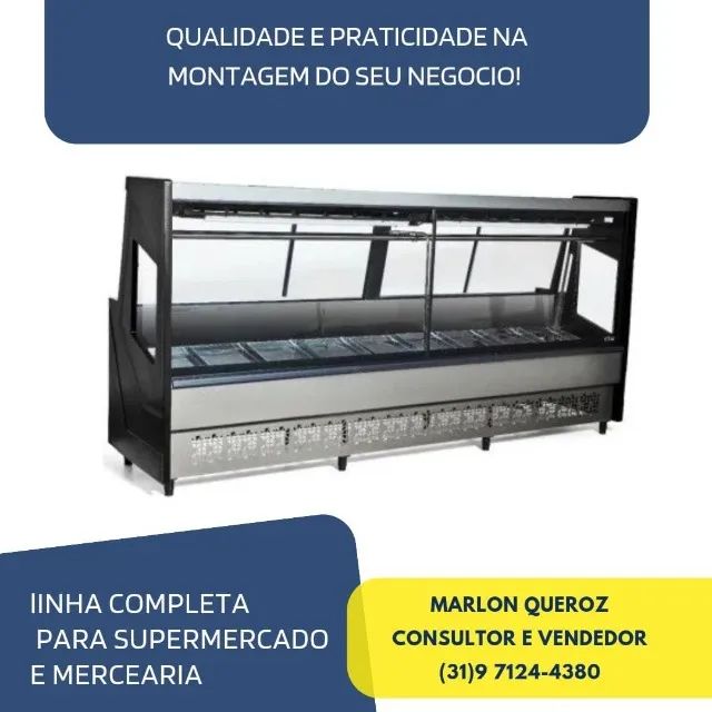 Balcao de Açougue 3,0M Novo Preto Luxo