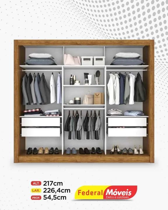 Guarda Roupa Portas de Correr com Espelho Novo Temos Outras Cores  - Foto 2