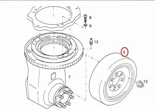 Roda Tração Empilhadeira Elétrica - Poliuretano - Foto 6