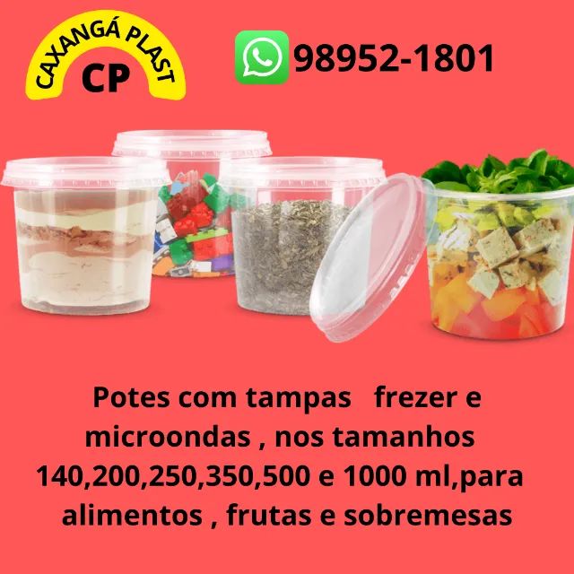 Marmita retangular e pote redondo para alimentos  e sobre mesa - Foto 2