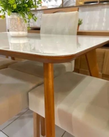 MESA BERLIM UNO 120X80CM COM 04 CADEIRAS PARIS   - Foto 2