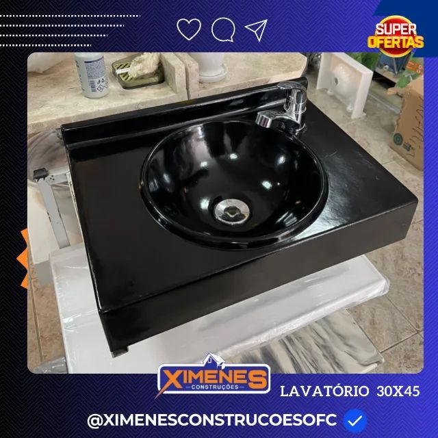 lavatorio embutido marmore sintetico 30x45 pia para banheiro - Foto 2