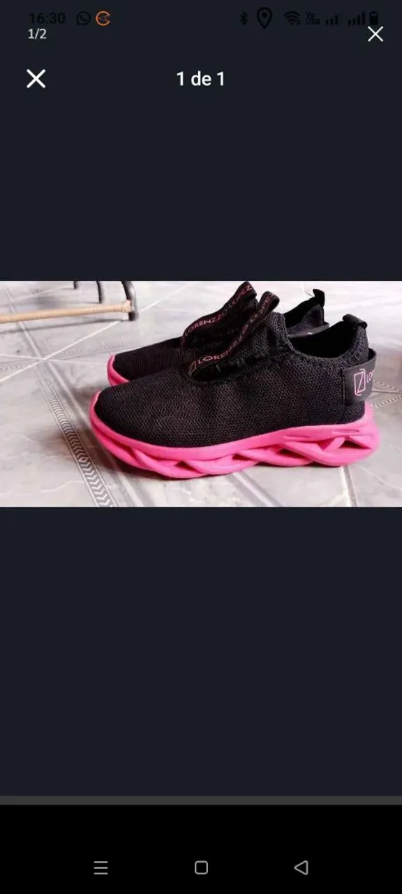 Tênis preto com sola rosa 39