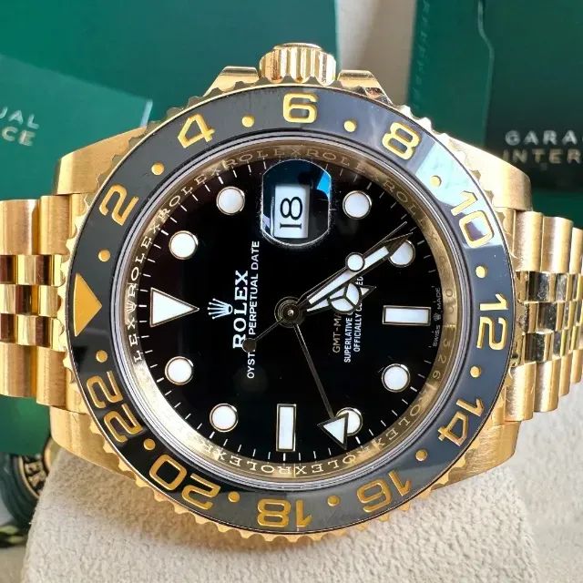 Relógio ROLEX AUTOMÁTICO _ Modelo GMT MASTER II Bruce Wayne Dourado  - Foto 3