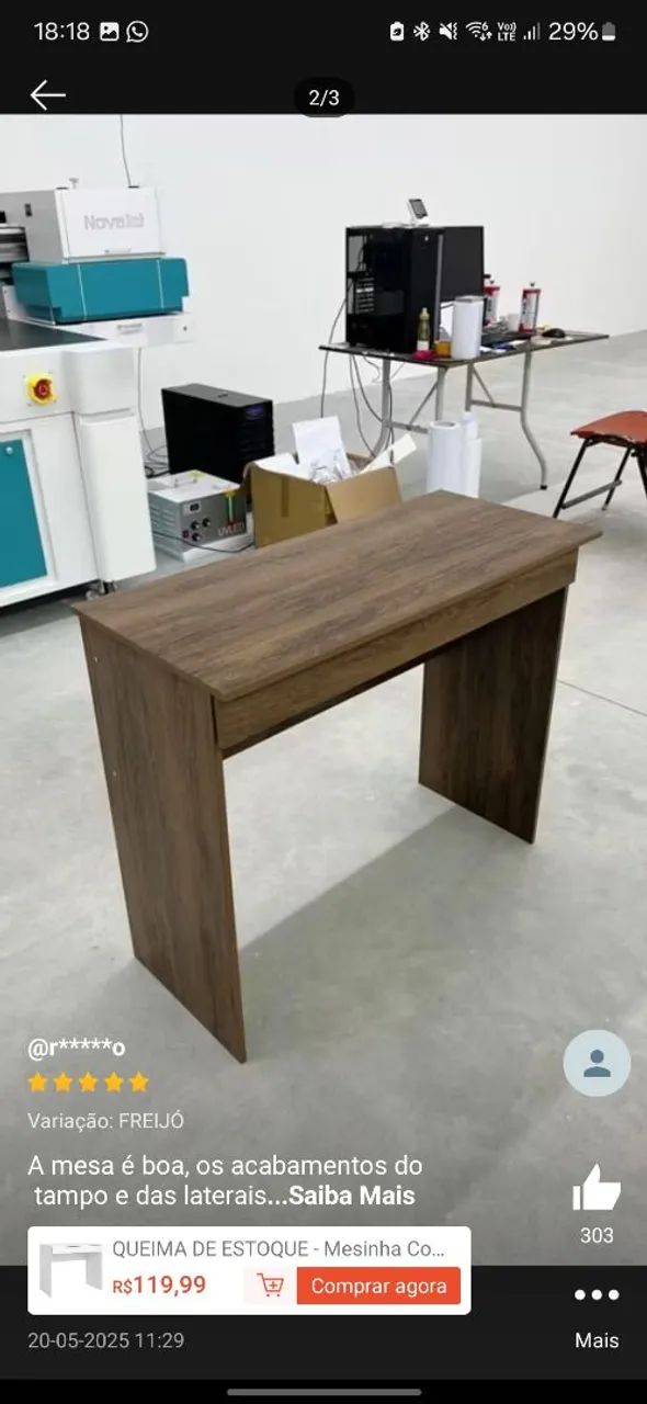 Mesa simples com gaveta nova - Foto 3