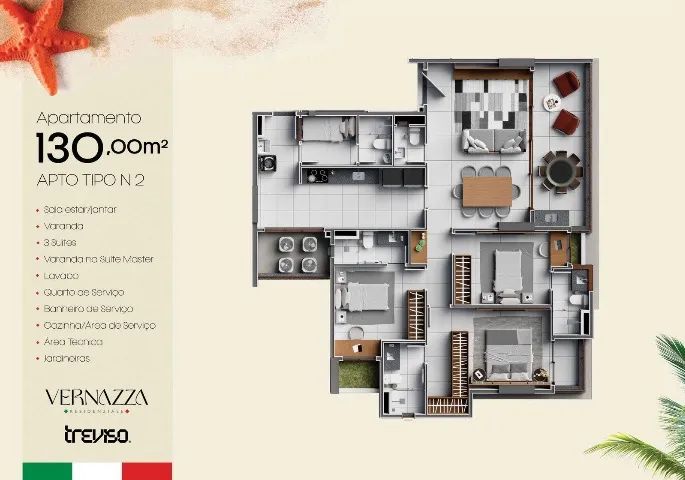 Apartamentos na Ponta Do Farol/ Edifício Vernazza/ 90m2 a 130m2 - Foto 4