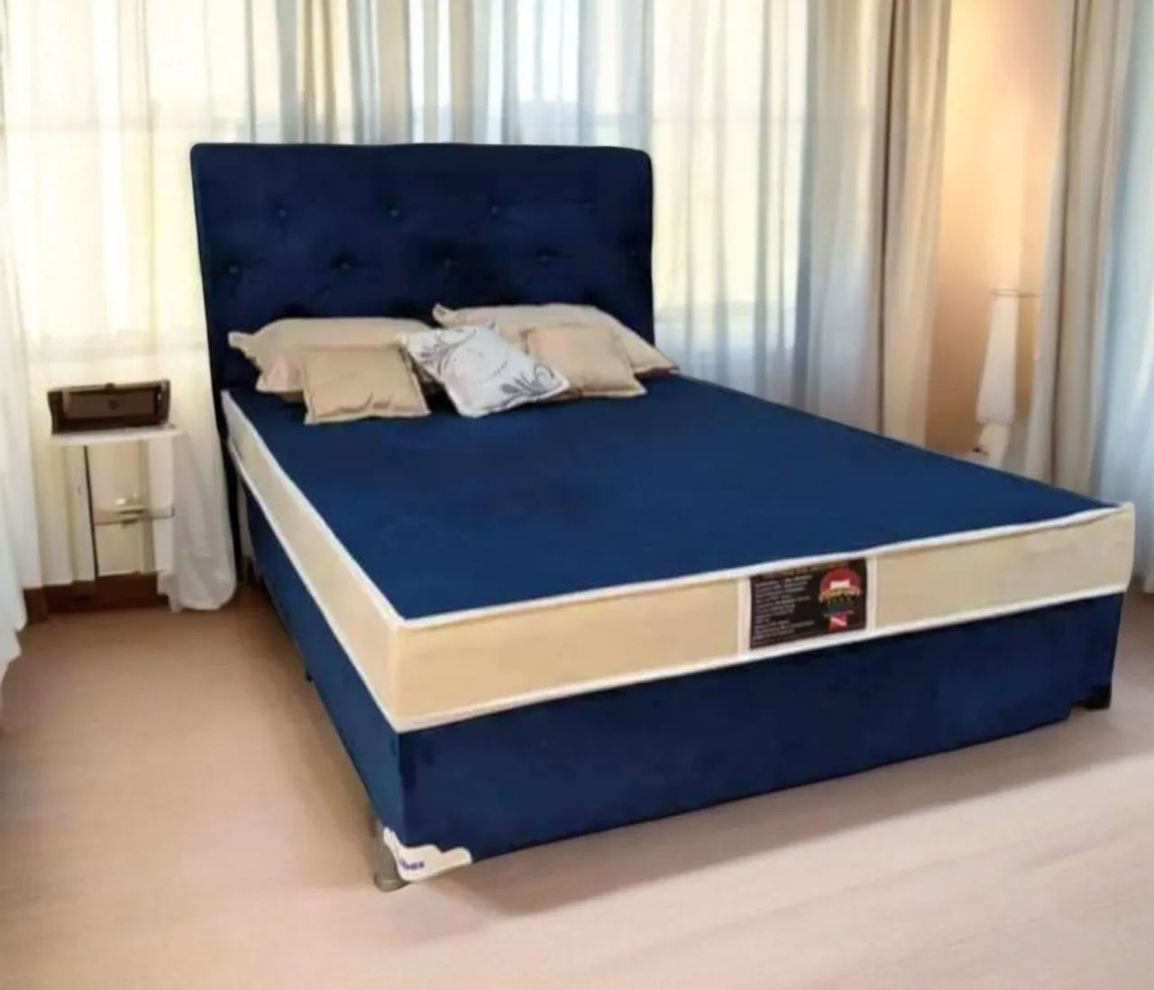 Cama Box Casal com Cabeceira Estofada - Nice Store - Foto 2