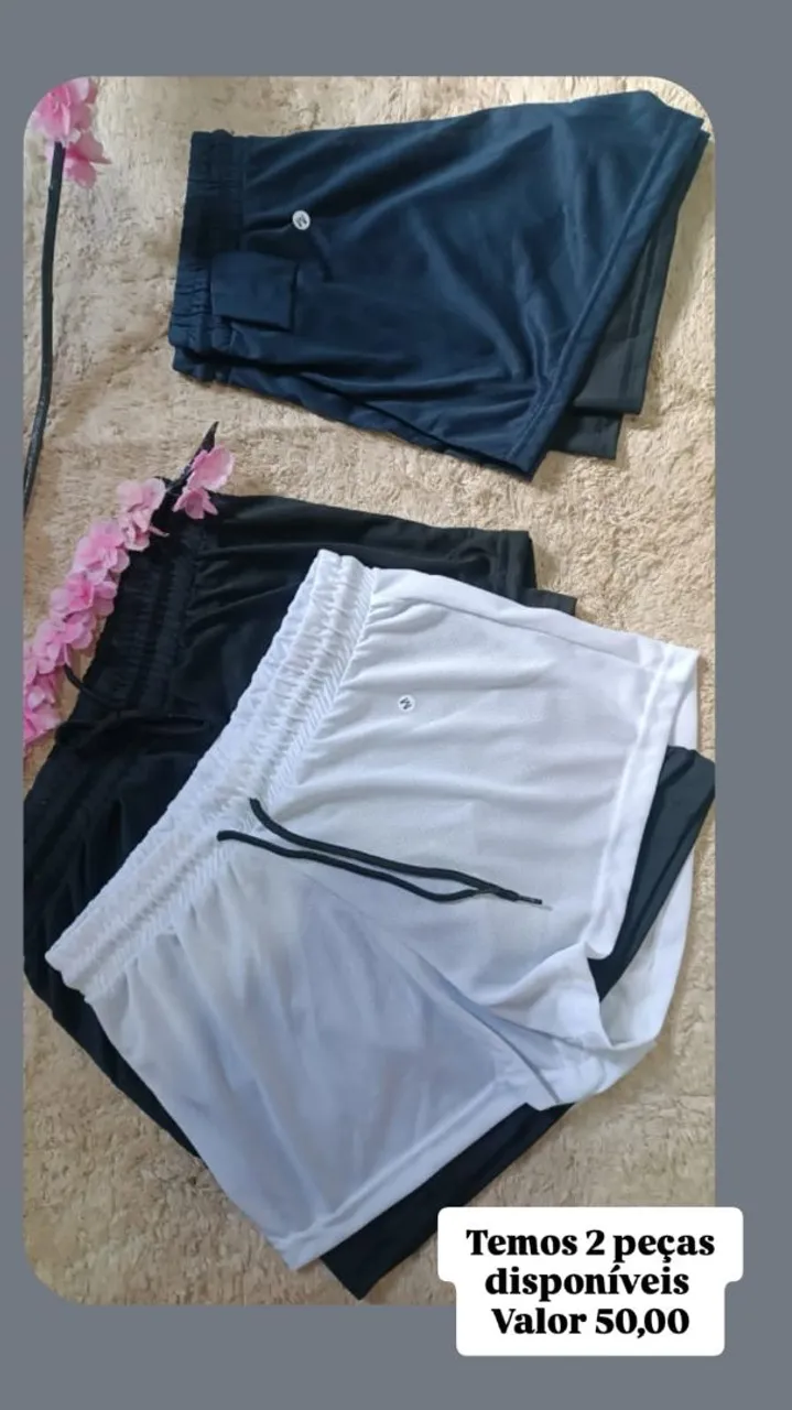 Shorts de tecido leve e confortável - 2 disponíveis