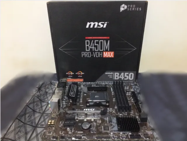 Placa Mãe MSI B450M PRO-VDH MAX Nova - AM4, DDR4, M.2
