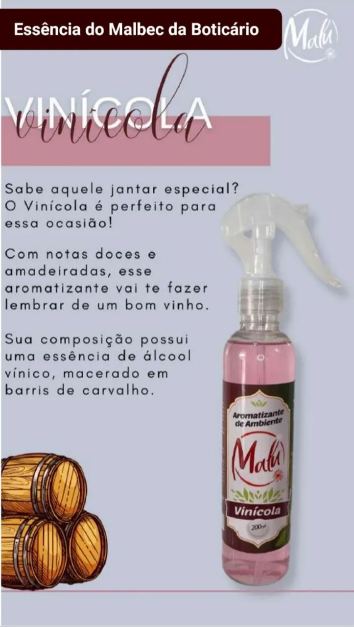 Aromatizante de Ambiente Vinícola Malu - 200ml