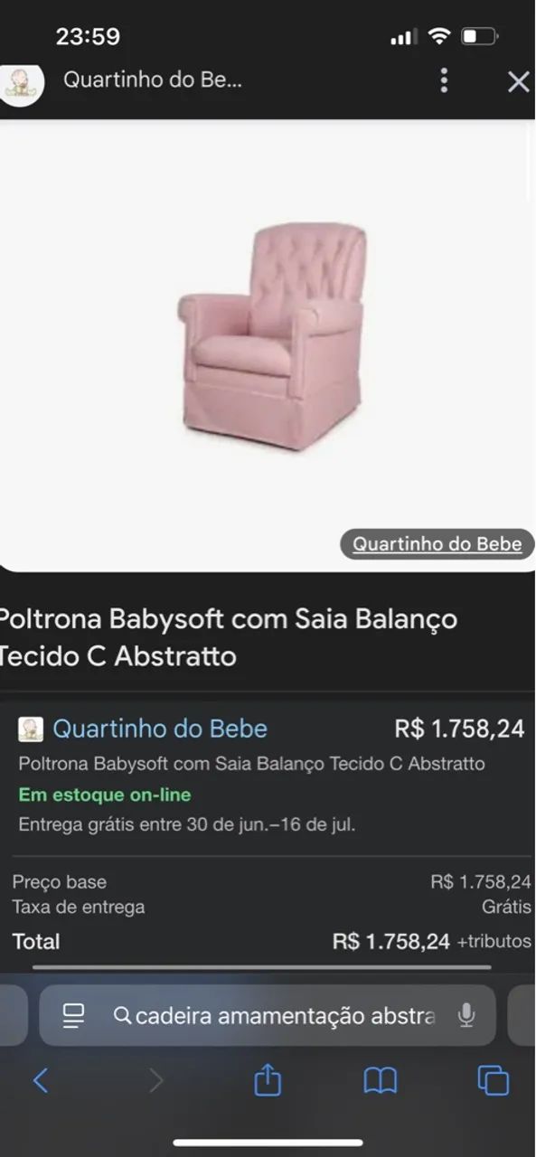 Poltrona de Amamentação com Balanço Baby Soft - Abstratto - Foto 5