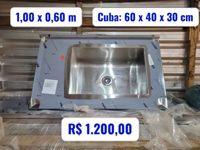 Tampo para bancada inox