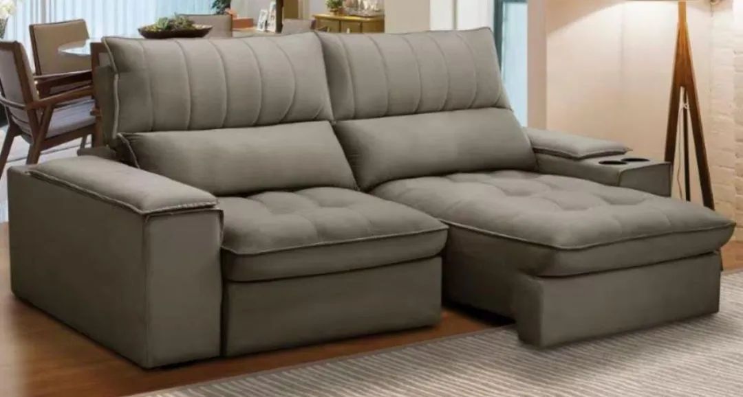 Sofá Retrátil reclinavel Molas ensacadas  + molas bonel conforto e Elegância  - Foto 2