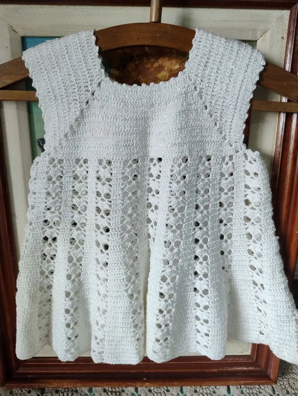 Vestido antigo de crochê infantil 