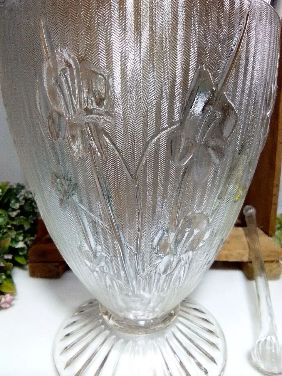 Anos 50 : Jarra de Vidro com motivos florais + Bailarina - Foto 3