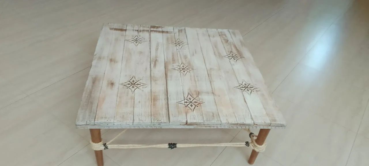 Mesa de centro artesanal em pátina  - Foto 3