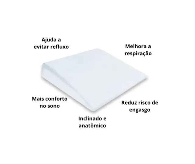 Travesseiro antirrefluxo bebê inclinado Fibrasca 37x58x12cm - Foto 4