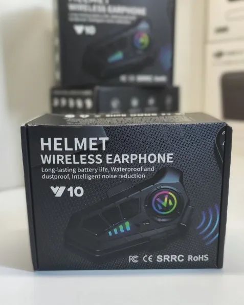 Fone bluetooth Para capacete intercomunicador V10 impermeável Prova D'Água com Microfone