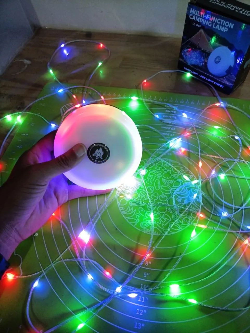Luminária Lanterna recarregável com Fio de led luz RGB colorido e branco para acampamento  - Foto 3