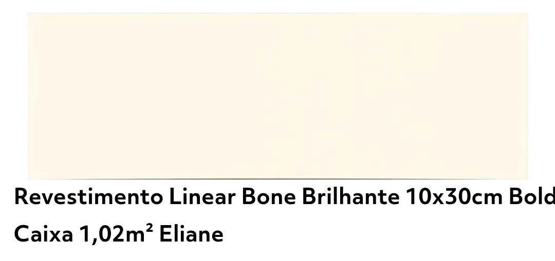 Revestimento Linear Bone Brilhante 10x30cm Bold Caixa 1,02m² Eliane - Foto 3
