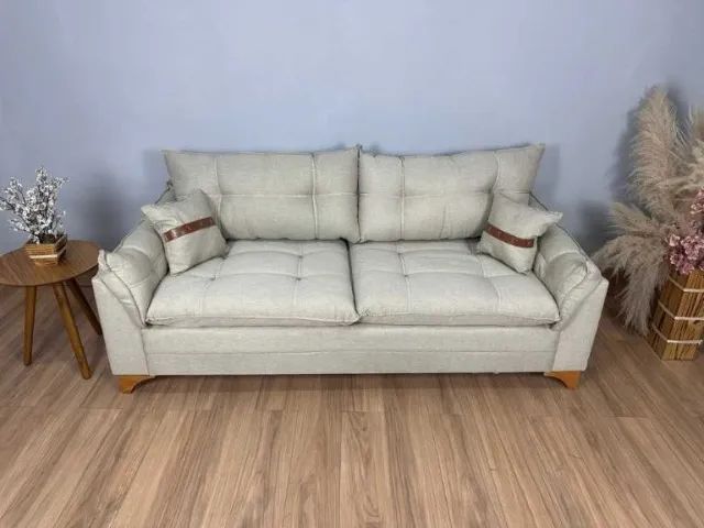 Sofá 3 lugares Creta 2.00m  Linho - Foto 2