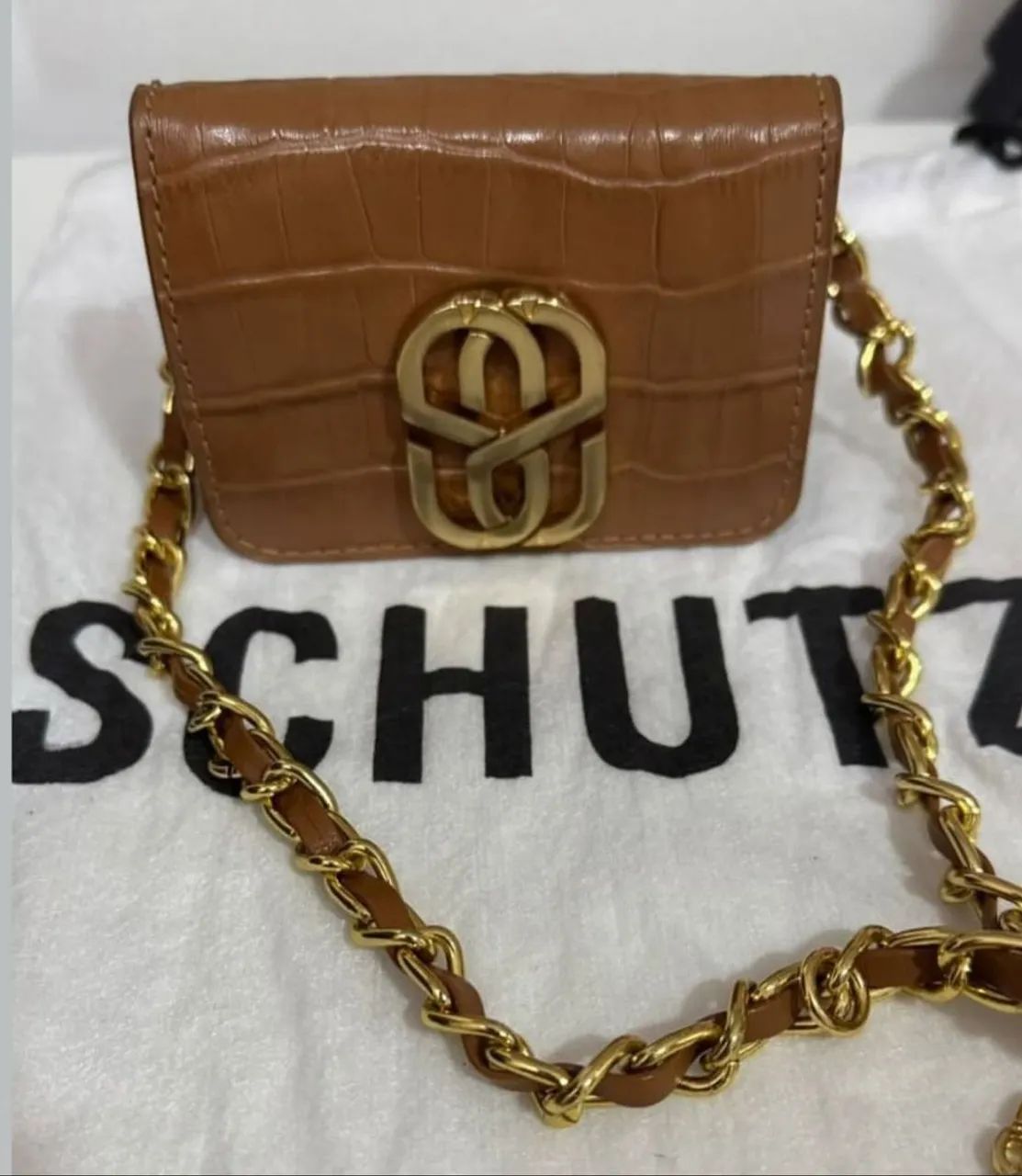 Bolsa pochete Mini Schutz  em Couro 
