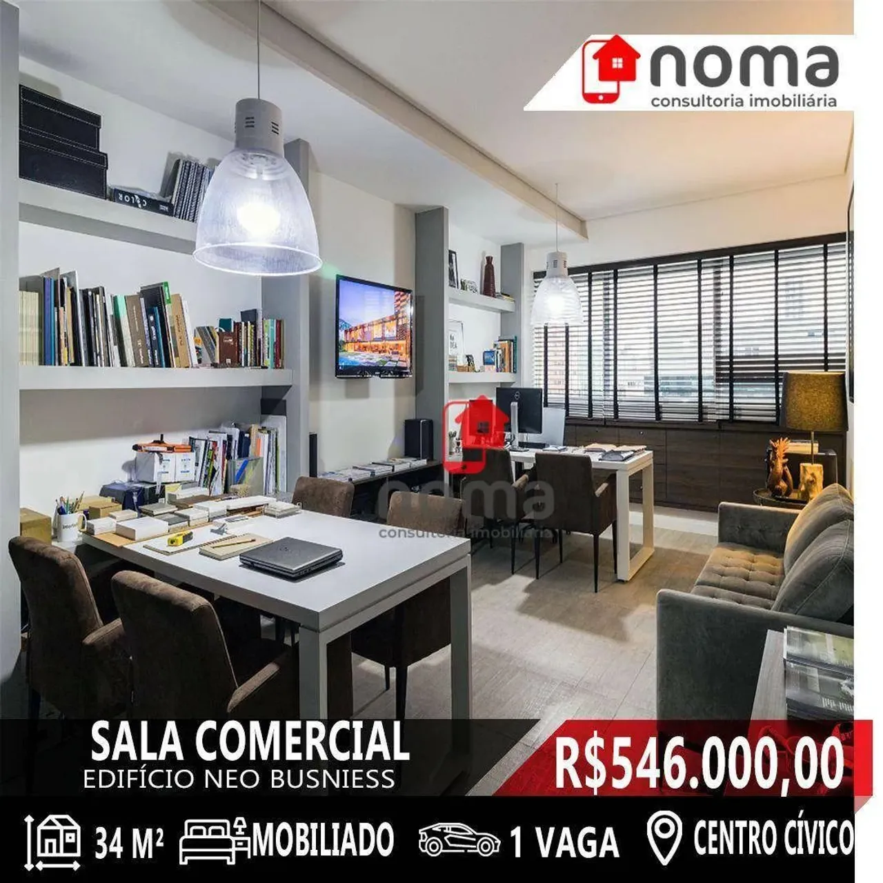 Sala à venda, 34 m² por R$ 546.000,00 - Centro Cívico - Curitiba/PR
