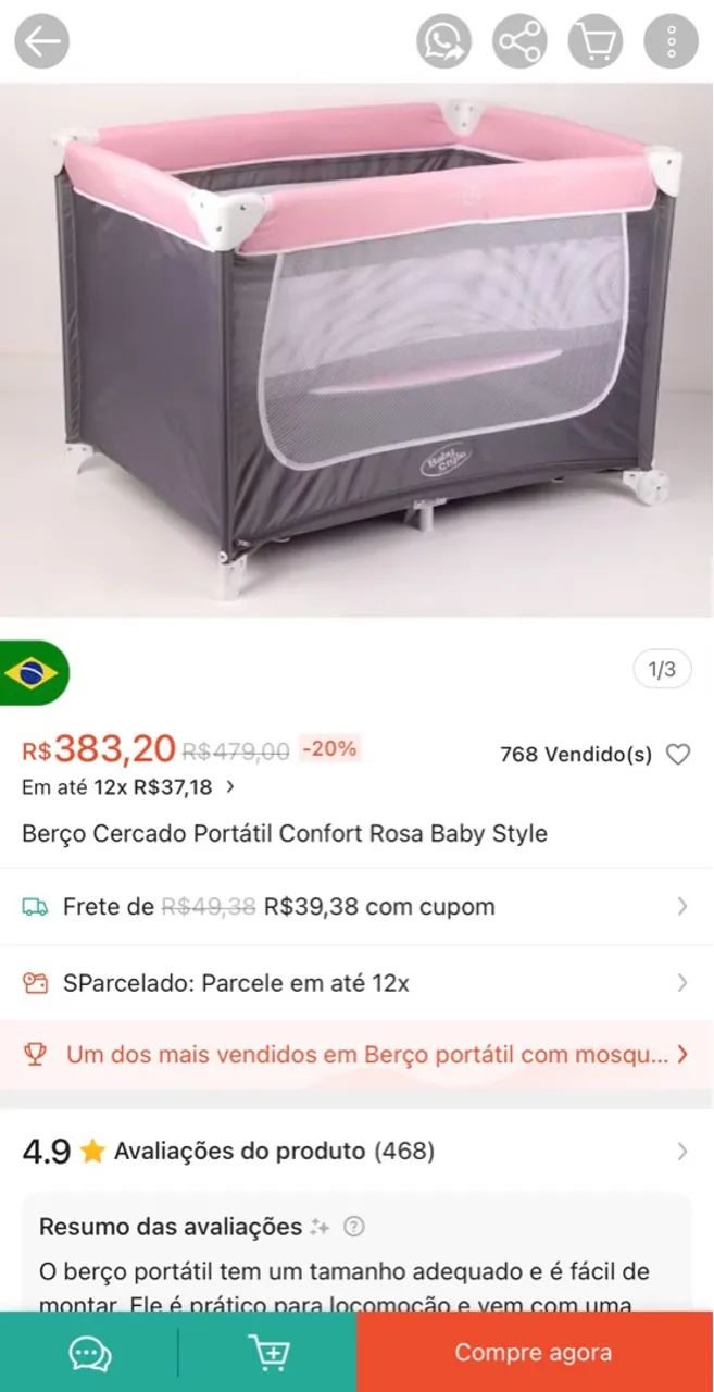 Berço portátil e cercado - Foto 5