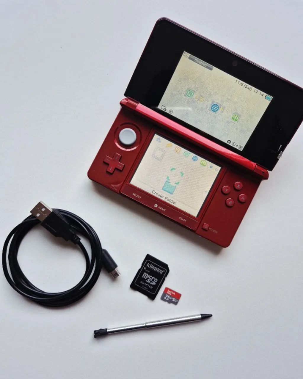 Nintendo 3DS Vermelho Desbloqueado 128Gb Seminovo