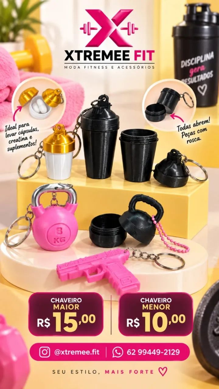 CHAVEIRO 3D ACADEMIA - Foto 2