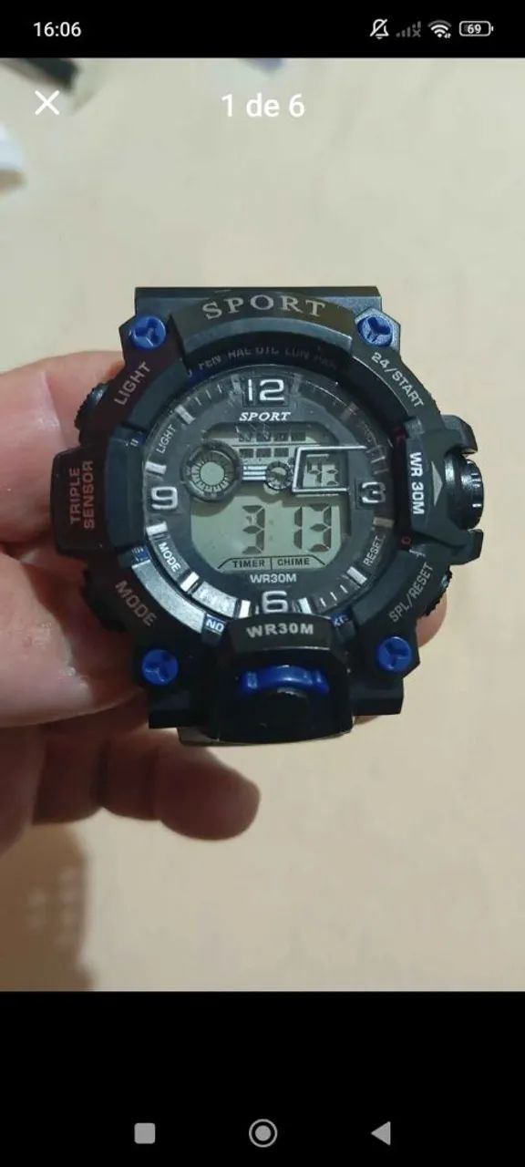 Relógio Masculino Sport Stainless Back 