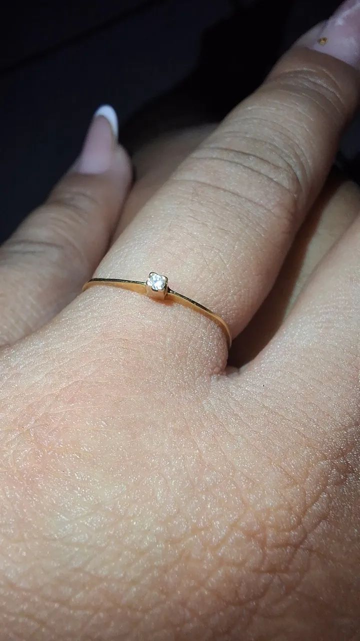 Anel solitário 18 k