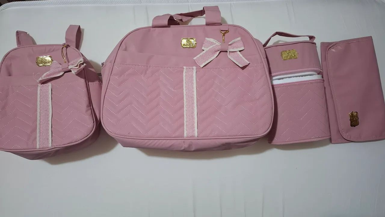 Kit bolsa de maternidade bolsa maternidade rosa