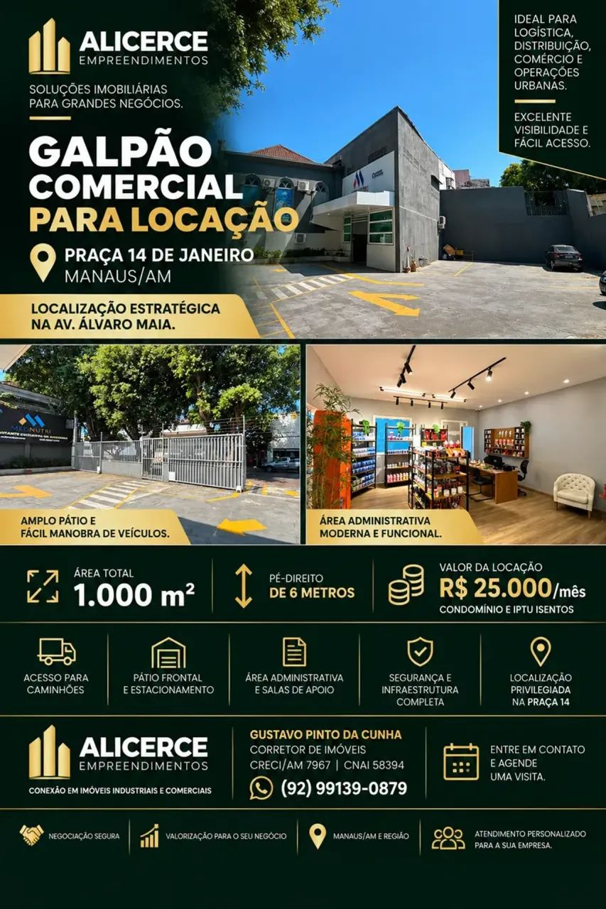 ALUGO PRÉDIO COM 1.000 M2 NO CENTRO